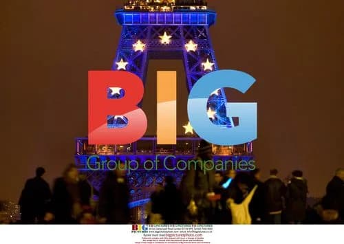 Eiffel Tower Lit in EU Colors