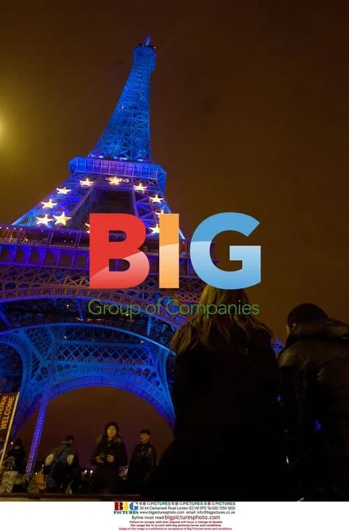 Eiffel Tower Lit in EU Colors