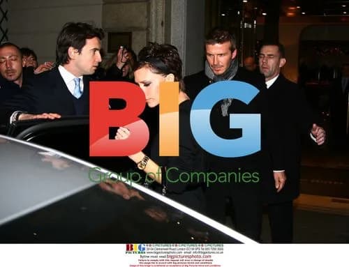 David and Victoria Beckham leave hotel for match