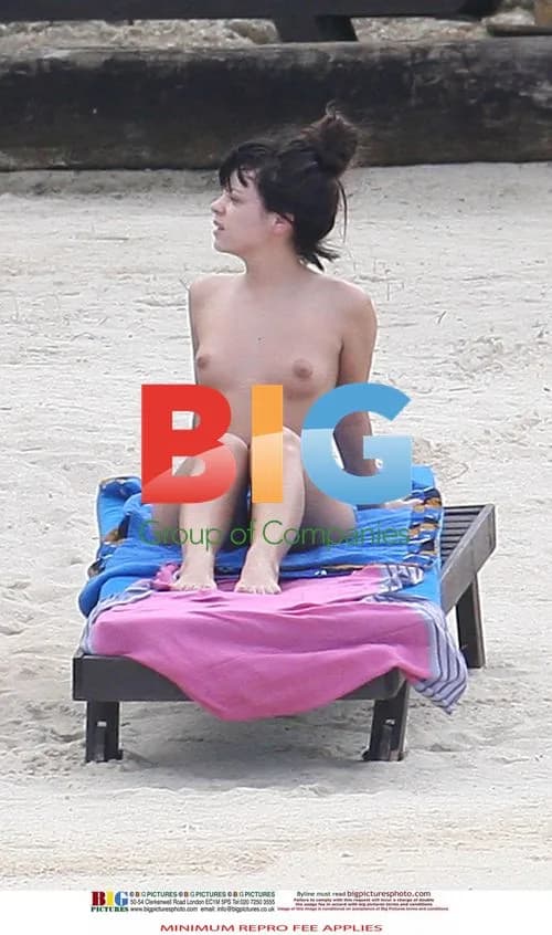 Lily Allen on Caribbean beach