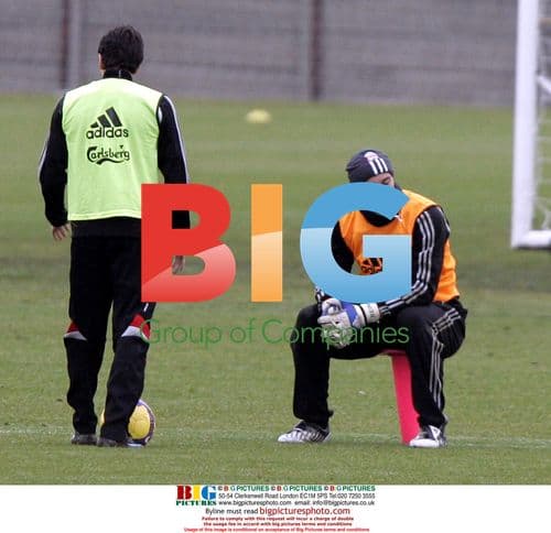 Liverpool players train at Melwood