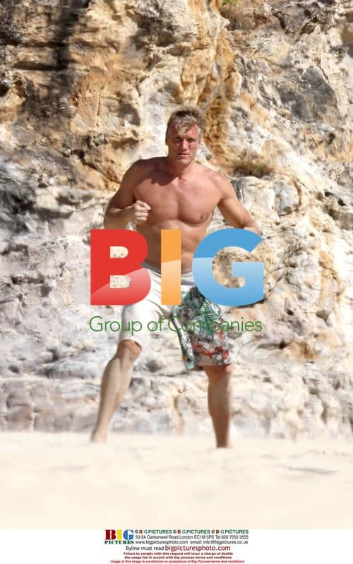 Dolph Lundgren shows Karate to daughter