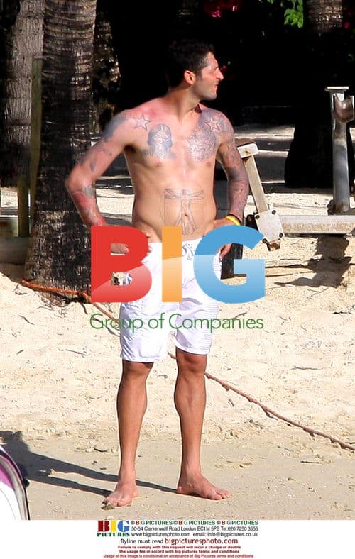 Inter Milan's Marco Materazzi with family in Mauritius