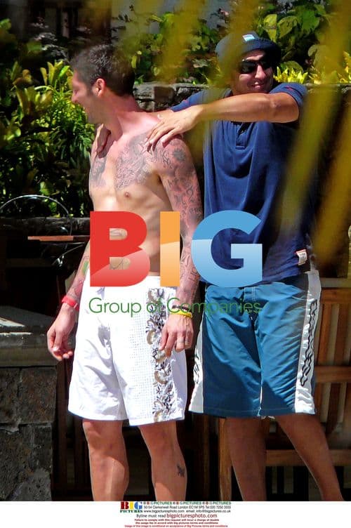 Marco Materazzi with wife and son in Mauritius