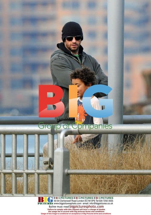 Hugh Jackman and son Oscar visit NYC playground