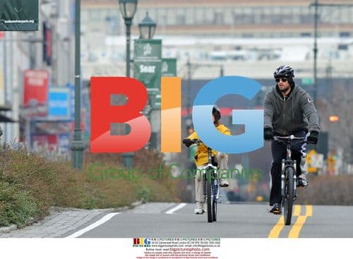 Hugh Jackman and son visit NYC playground
