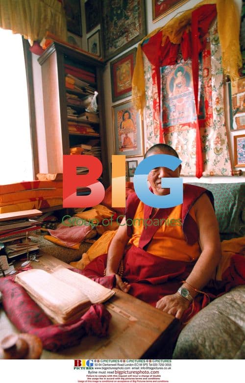 Buddhist monks at monastery in Pisa, Italy
