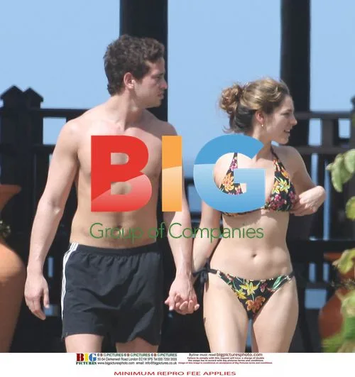Kelly Brook and Danny Cipriani at the beach