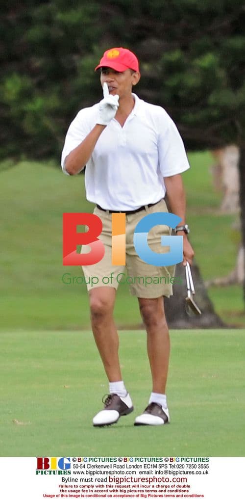 Barack Obama greets crowd after golf round in Hawaii