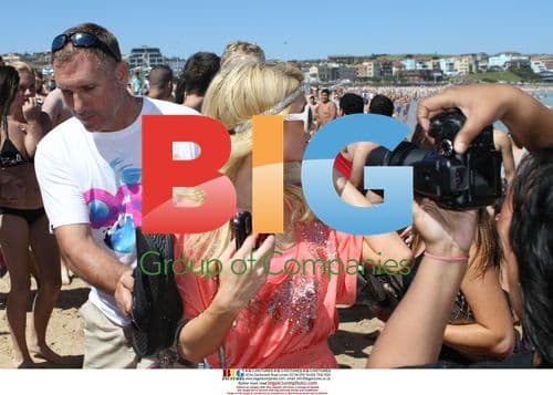 Paris Hilton hit by sand ball at Bondi Beach