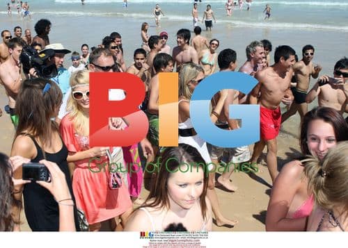 Paris Hilton Struck by Sand Ball