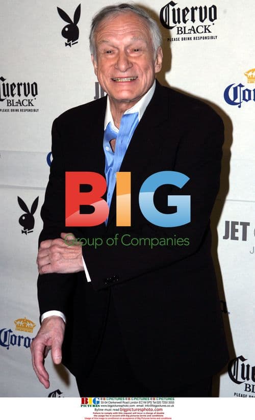 Hugh Hefner at Playboy Super Bowl Party
