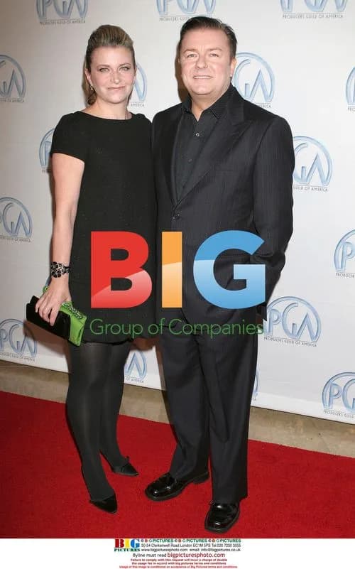 Ricky Gervais and Wife at Producers Guild Awards