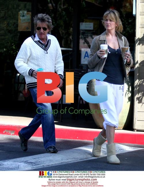 Rod Stewart, Penny Lancaster and son out for coffee