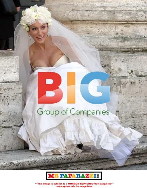 Nancy Dell'Olio Poses in Wedding Dresses