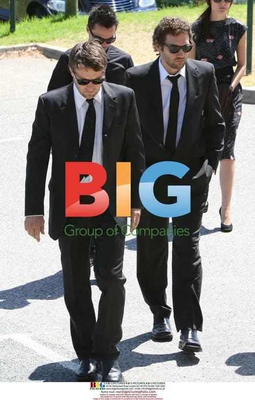 Joel and Nash Egerton at Heath Ledger's funeral