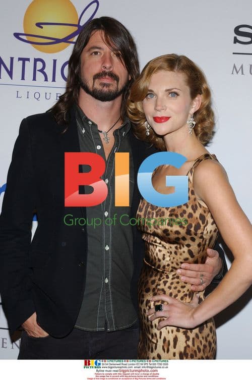 David Grohl and wife Jordyn Blum at 2008 Clive Davis Pre-Grammy Party