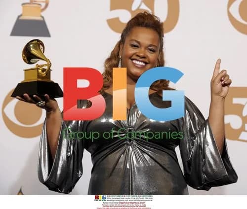 Jill Scott Backstage at 50th Grammy Awards