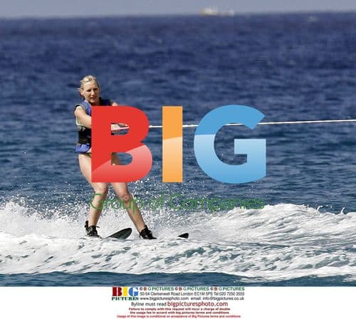 Ingrid Tarrant Water Skiing in Barbados