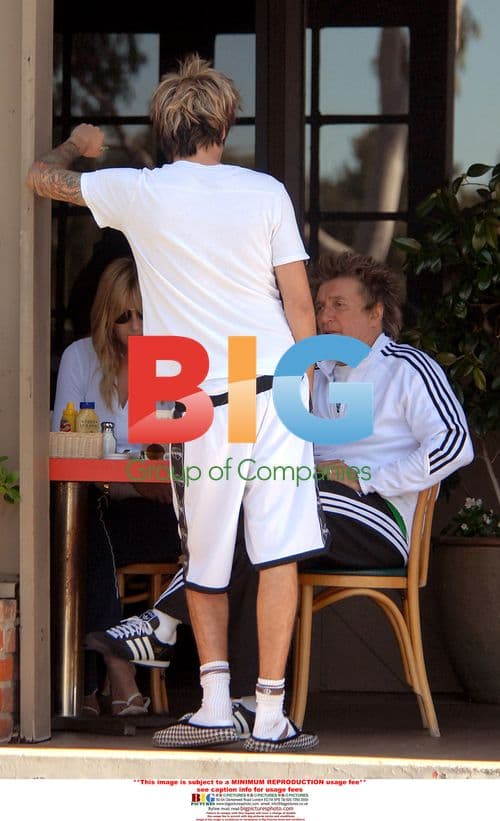 Rod Stewart Bumps into Son Sean and Girlfriends