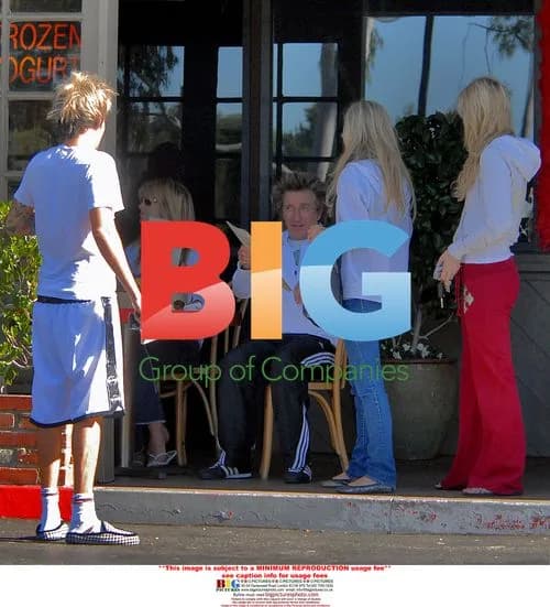 Rod Stewart and Penny Lancaster spotted with Sean Stewart