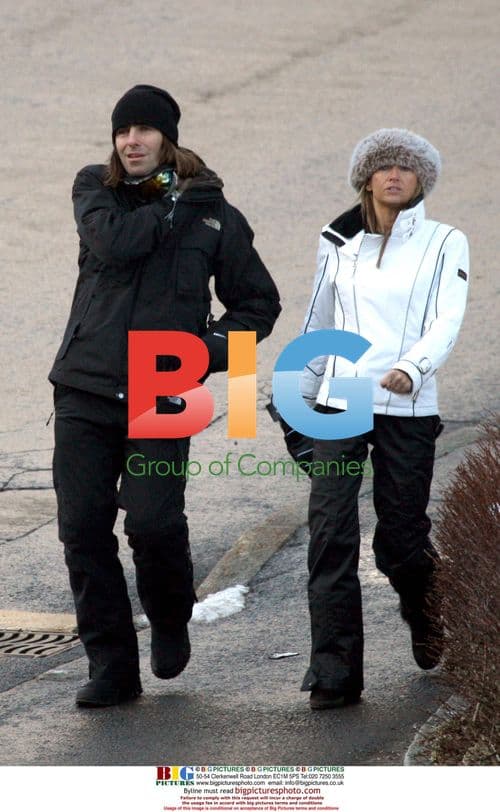 Liam Gallagher Skis with Family in Switzerland