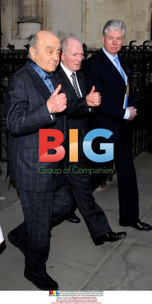 Mohamed al Fayed leaves High Court in London