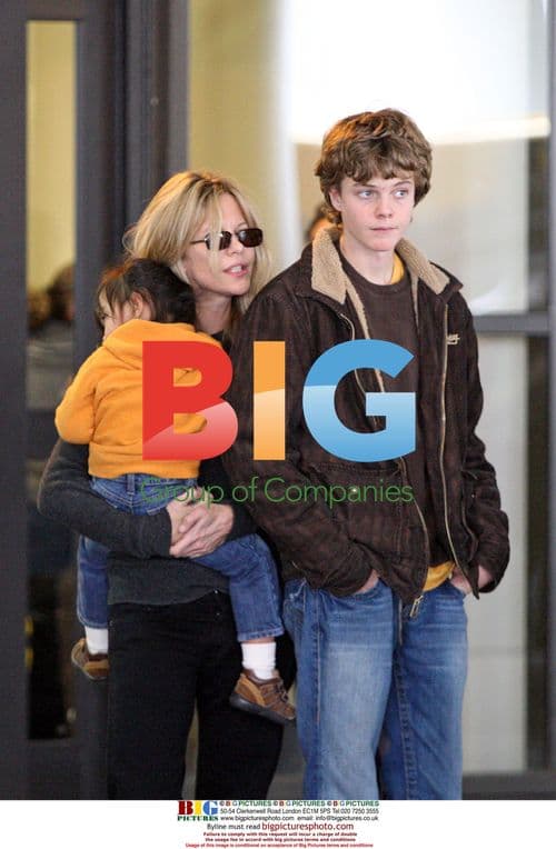 Meg Ryan and Kids Arrive at LAX