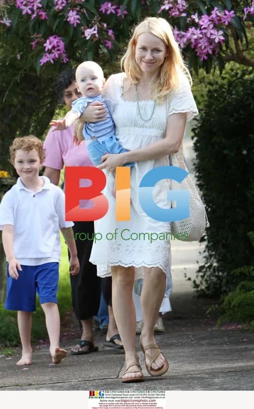 Naomi Watts seen leaving home with son