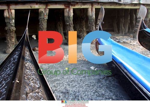 Gondolas Stranded in Mud Due to Low Tide in Venice