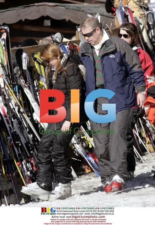 Prince Andrew and daughters ski in Verbier