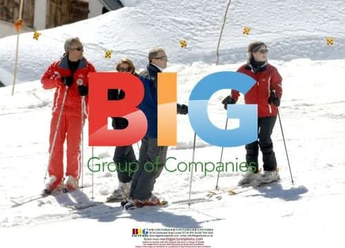 Prince Andrew and Daughters Skiing in Verbier