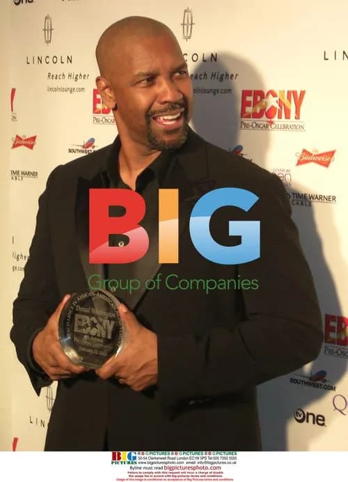 Denzel Washington & Linda Johnson-Rice at Ebony Pre Oscars