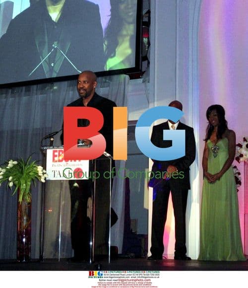 Denzel Washington & Linda Johnson-Rice at Ebony Pre Oscar Awards