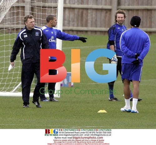 Everton Football Players Train in Liverpool