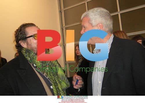 Julian Schnabel and Larry Gagosian at Gagosian Gallery