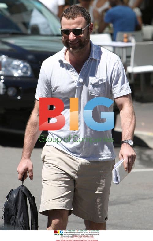 Liev Schreiber enjoys coffee with Wolverine crew