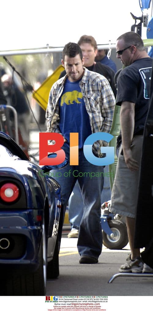 Adam Sandler and Keri Russel on "Bedtime Stories" set