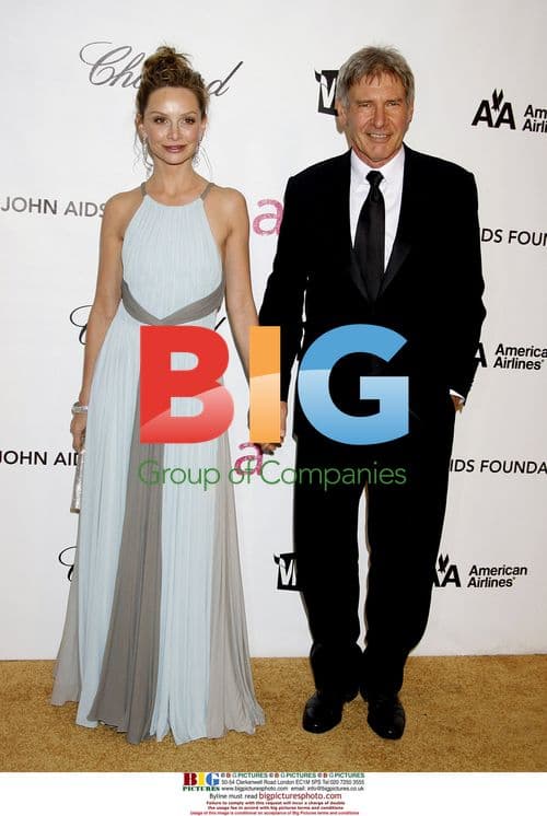Calista Flockhart and Harrison Ford at Elton John Oscar Party