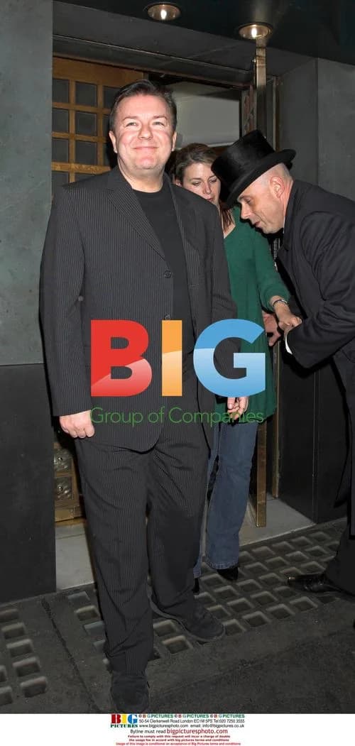 Ricky Gervais and Jane Fallon at The Ivy, London
