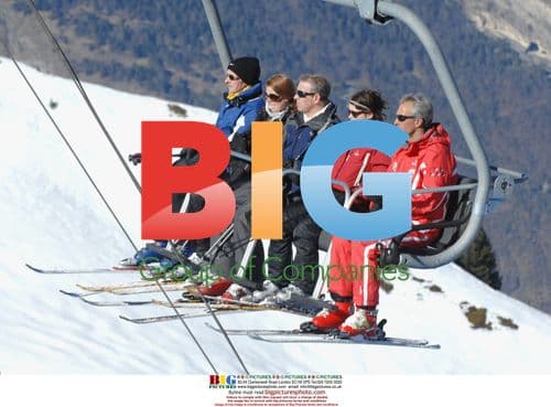 Prince Andrew and Daughters Skiing in Verbier