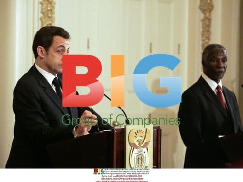 Nicolas Sarkozy and Carla Bruni meet Thabo Mbeki