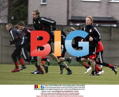 Liverpool FC players train in Liverpool