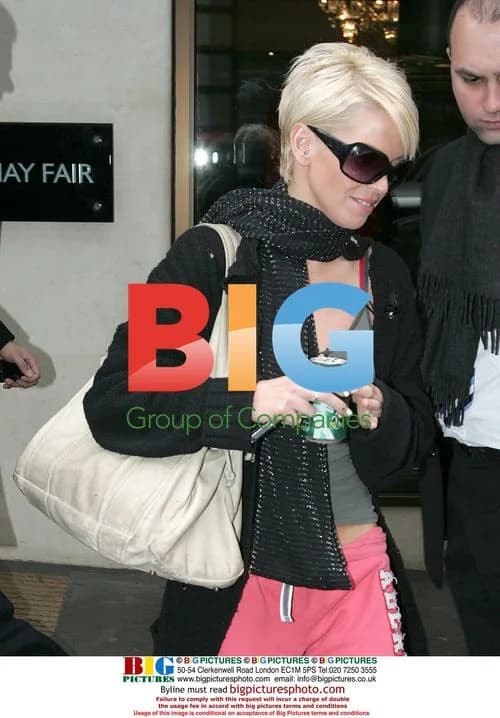 Sarah Harding Leaving Mayfair Hotel