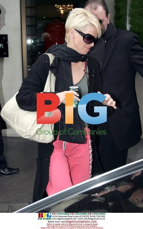 Sarah Harding Leaving Mayfair Hotel