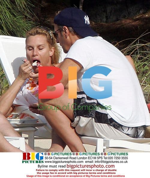 Nicollette Sheridan and Michael Bolton on Flamands Beach in St Barts