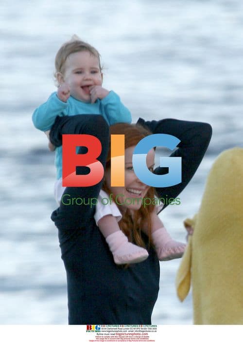 Marcia Cross with Twin on Beach in Mexico
