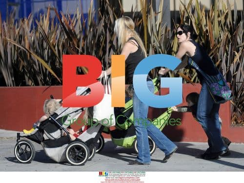 Carrie Anne Moss and Best Friend Take Kids on Stroll