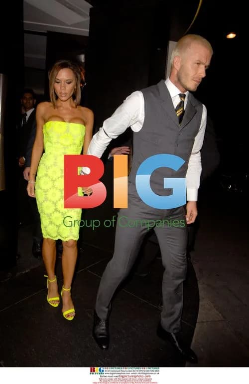 Beckhams Leaving Restaurant in Mayfair