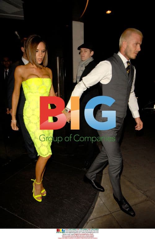 David and Victoria Beckham Leaving Restaurant